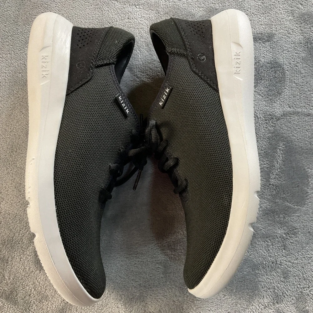 Kizik Madrid Eco Knit Black‎ White Hands Free Slip On Sneakers Mens 8 Womens 9.5